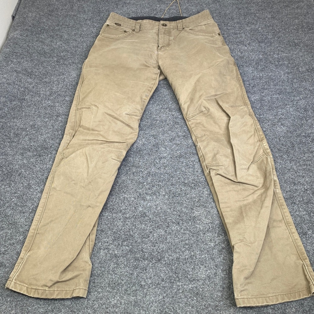 KUHL Rydr Khaki Tan Articulated Cotton Canvas Work Hiking Pants Mens 32x32